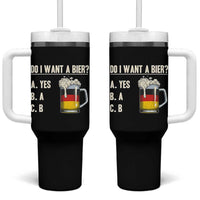 Funny Oktoberfest Tumbler With Handle Do I Want A Bier Sarcastic Drinking German Flag - Wonder Print Shop