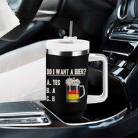 Funny Oktoberfest Tumbler With Handle Do I Want A Bier Sarcastic Drinking German Flag - Wonder Print Shop