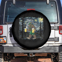 Funny Oktoberfest Bigfoot Spare Tire Cover Starry Night German Sasquatch Beer Lederhose - Wonder Print Shop