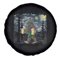 Funny Oktoberfest Bigfoot Spare Tire Cover Starry Night German Sasquatch Beer Lederhose - Wonder Print Shop