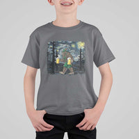 Funny Oktoberfest Bigfoot T Shirt For Kid Starry Night German Sasquatch Beer Lederhose - Wonder Print Shop