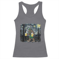 Funny Oktoberfest Bigfoot Racerback Tank Top Starry Night German Sasquatch Beer Lederhose - Wonder Print Shop