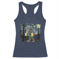 Funny Oktoberfest Bigfoot Racerback Tank Top Starry Night German Sasquatch Beer Lederhose - Wonder Print Shop