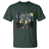Funny Oktoberfest Bigfoot T Shirt Starry Night German Sasquatch Beer Lederhose - Wonder Print Shop