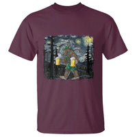 Funny Oktoberfest Bigfoot T Shirt Starry Night German Sasquatch Beer Lederhose - Wonder Print Shop
