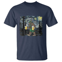 Funny Oktoberfest Bigfoot T Shirt Starry Night German Sasquatch Beer Lederhose - Wonder Print Shop