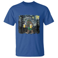 Funny Oktoberfest Bigfoot T Shirt Starry Night German Sasquatch Beer Lederhose - Wonder Print Shop