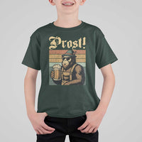 Oktoberfest Bigfoot T Shirt For Kid Vintage German Sasquatch Drinking Prost Lederhose - Wonder Print Shop