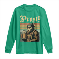 Oktoberfest Bigfoot Long Sleeve Shirt Vintage German Sasquatch Drinking Prost Lederhose - Wonder Print Shop