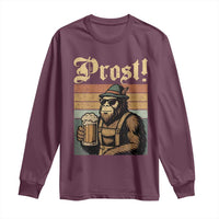 Oktoberfest Bigfoot Long Sleeve Shirt Vintage German Sasquatch Drinking Prost Lederhose - Wonder Print Shop