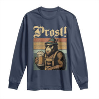 Oktoberfest Bigfoot Long Sleeve Shirt Vintage German Sasquatch Drinking Prost Lederhose - Wonder Print Shop
