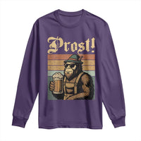 Oktoberfest Bigfoot Long Sleeve Shirt Vintage German Sasquatch Drinking Prost Lederhose - Wonder Print Shop