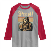 Oktoberfest Bigfoot Raglan Shirt Vintage German Sasquatch Drinking Prost Lederhose - Wonder Print Shop