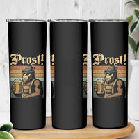 Oktoberfest Bigfoot Skinny Tumbler Vintage German Sasquatch Drinking Prost Lederhose - Wonder Print Shop