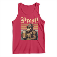 Oktoberfest Bigfoot Tank Top Vintage German Sasquatch Drinking Prost Lederhose - Wonder Print Shop