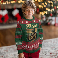 Oktoberfest Bigfoot Knitted Sweatshirt Vintage German Sasquatch Drinking Prost Lederhose - Wonder Print Shop