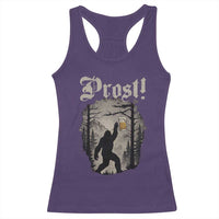 Oktoberfest Bigfoot Racerback Tank Top Vintage Forest Sasquatch Drinking Prost - Wonder Print Shop