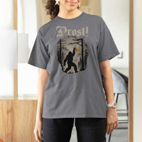 Oktoberfest Bigfoot T Shirt For Women Vintage Forest Sasquatch Drinking Prost - Wonder Print Shop