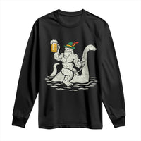 Funny Bigfoot Loch Ness Monster Oktoberfest Long Sleeve Shirt German Oktoberfest Sasquatch Drinking - Wonder Print Shop