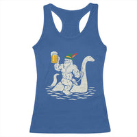 Funny Bigfoot Loch Ness Monster Oktoberfest Racerback Tank Top German Oktoberfest Sasquatch Drinking - Wonder Print Shop