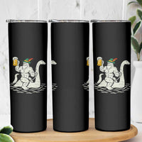 Funny Bigfoot Loch Ness Monster Oktoberfest Skinny Tumbler German Oktoberfest Sasquatch Drinking - Wonder Print Shop