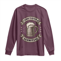 Funny Oktoberfest Long Sleeve Shirt I Dont Give A Schnitzel German Beer Wurst - Wonder Print Shop