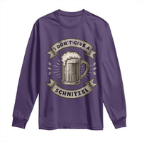 Funny Oktoberfest Long Sleeve Shirt I Dont Give A Schnitzel German Beer Wurst - Wonder Print Shop