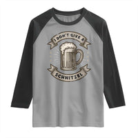 Funny Oktoberfest Raglan Shirt I Dont Give A Schnitzel German Beer Wurst - Wonder Print Shop