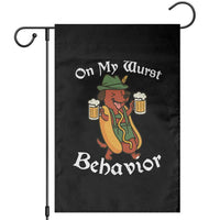 Oktoberfest On My Wurst Behavior Garden Flag Funny German - Wonder Print Shop