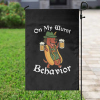 Oktoberfest On My Wurst Behavior Garden Flag Funny German - Wonder Print Shop