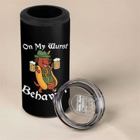 Oktoberfest On My Wurst Behavior 4 in 1 Can Cooler Tumbler Funny German - Wonder Print Shop