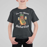 Oktoberfest On My Wurst Behavior T Shirt For Kid Funny German - Wonder Print Shop