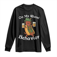 Oktoberfest On My Wurst Behavior Long Sleeve Shirt Funny German - Wonder Print Shop