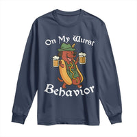 Oktoberfest On My Wurst Behavior Long Sleeve Shirt Funny German - Wonder Print Shop