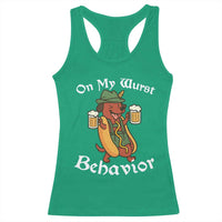 Oktoberfest On My Wurst Behavior Racerback Tank Top Funny German - Wonder Print Shop