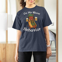 Oktoberfest On My Wurst Behavior T Shirt For Women Funny German - Wonder Print Shop