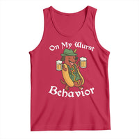 Oktoberfest On My Wurst Behavior Tank Top Funny German - Wonder Print Shop