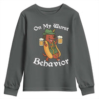 Oktoberfest On My Wurst Behavior Youth Sweatshirt Funny German - Wonder Print Shop