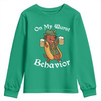 Oktoberfest On My Wurst Behavior Youth Sweatshirt Funny German - Wonder Print Shop