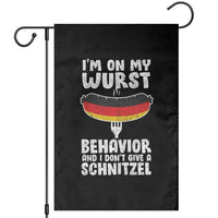 Oktoberfest On My Wurst Behavior Garden Flag Dont Give Schnitzel Funny German - Wonder Print Shop