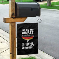 Oktoberfest On My Wurst Behavior Garden Flag Dont Give Schnitzel Funny German - Wonder Print Shop
