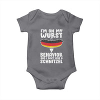 Oktoberfest On My Wurst Behavior Baby Onesie Dont Give Schnitzel Funny German - Wonder Print Shop