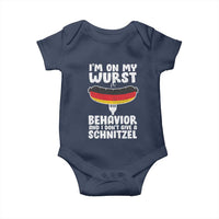 Oktoberfest On My Wurst Behavior Baby Onesie Dont Give Schnitzel Funny German - Wonder Print Shop