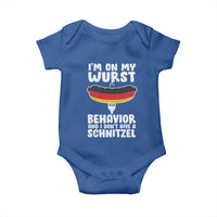 Oktoberfest On My Wurst Behavior Baby Onesie Dont Give Schnitzel Funny German - Wonder Print Shop