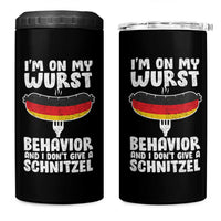 Oktoberfest On My Wurst Behavior 4 in 1 Can Cooler Tumbler Dont Give Schnitzel Funny German - Wonder Print Shop