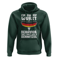 Oktoberfest On My Wurst Behavior Hoodie Dont Give Schnitzel Funny German - Wonder Print Shop