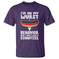 Oktoberfest On My Wurst Behavior T Shirt Dont Give Schnitzel Funny German - Wonder Print Shop