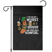 Funny Oktoberfest Garden Flag On My Wurst Behavior Sarcastic German - Wonder Print Shop