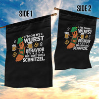 Funny Oktoberfest Garden Flag On My Wurst Behavior Sarcastic German - Wonder Print Shop