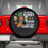 Funny Oktoberfest Spare Tire Cover On My Wurst Behavior Sarcastic German - Wonder Print Shop